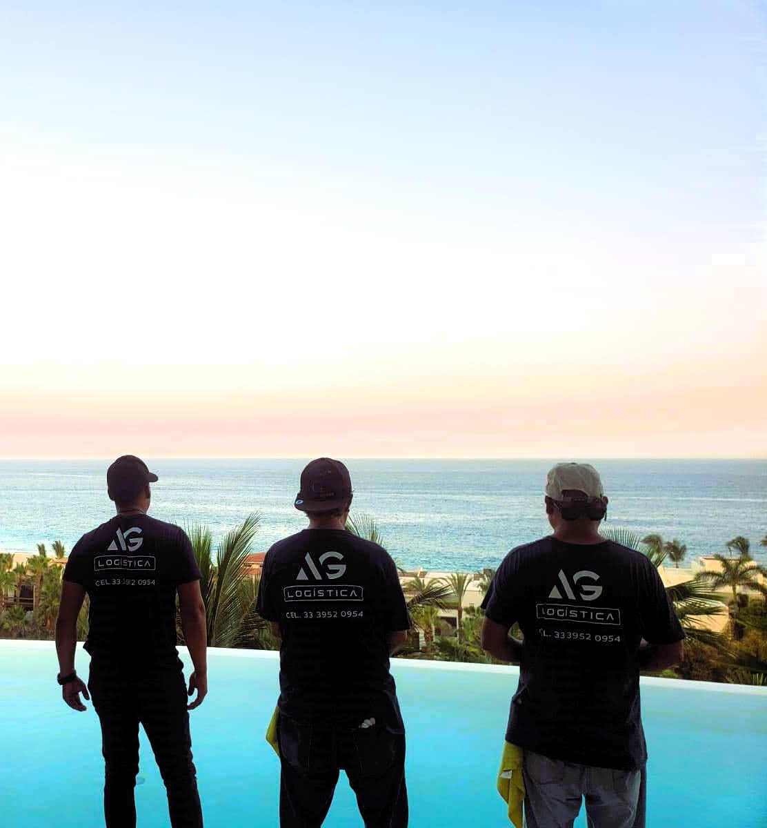AG Logistics crew overlooking the Pacific at a finished project site